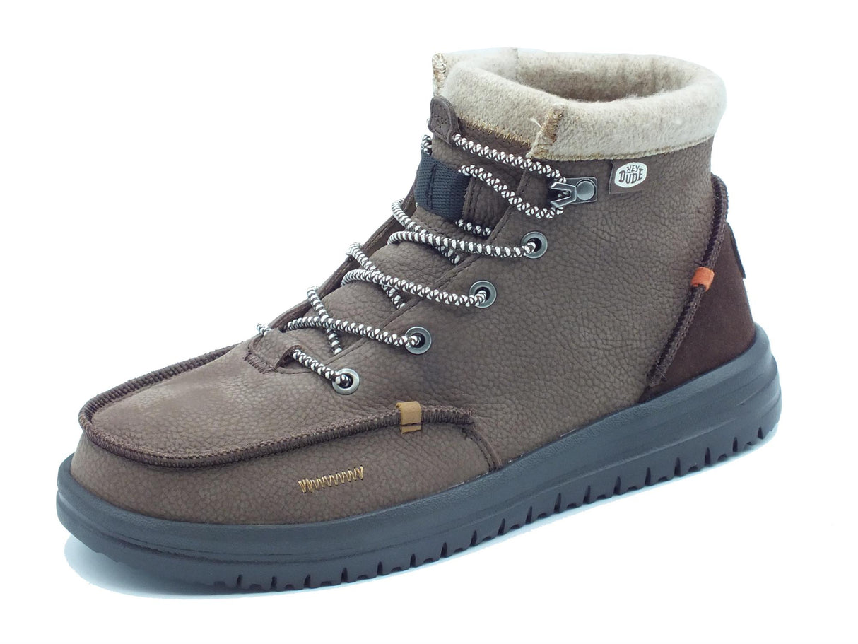 Hey Dude HeyDude 40189 Bradley Boot Leather Brown Scarponcini per Uomo in pelle marrone Brown