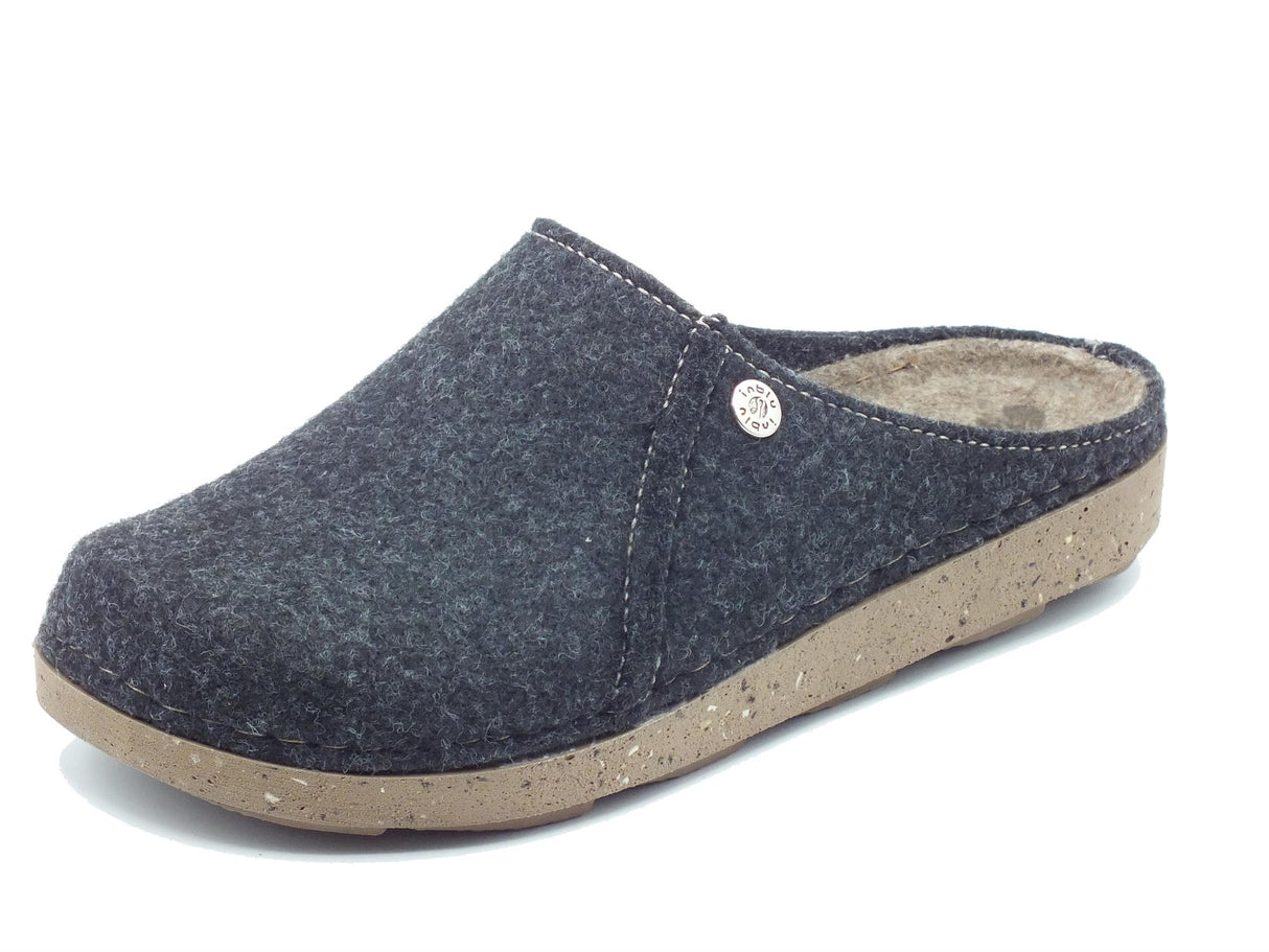 InBlu InBlu Eco Friends MT000011 Grigio Pantofole per uomo in lana cotta Grigio