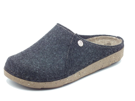 InBlu InBlu Eco Friends MT000011 Grigio Pantofole per uomo in lana cotta Grigio