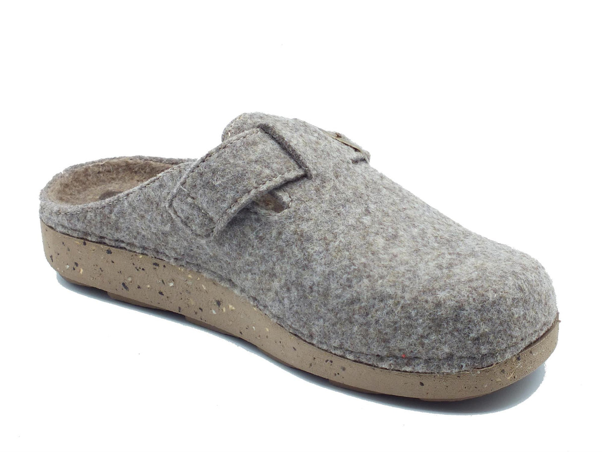 InBlu InBlu Eco Friends MT000012 Tortora Pantofole per uomo in lana cotta Tortora
