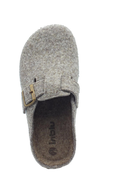 InBlu InBlu Eco Friends MT000012 Tortora Pantofole per uomo in lana cotta Tortora