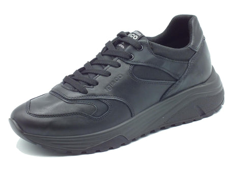 Igi&Co Igi&Co 6639800 Nappa Soft Nero Snekaers per Uomo in pelle e tessuto Nero