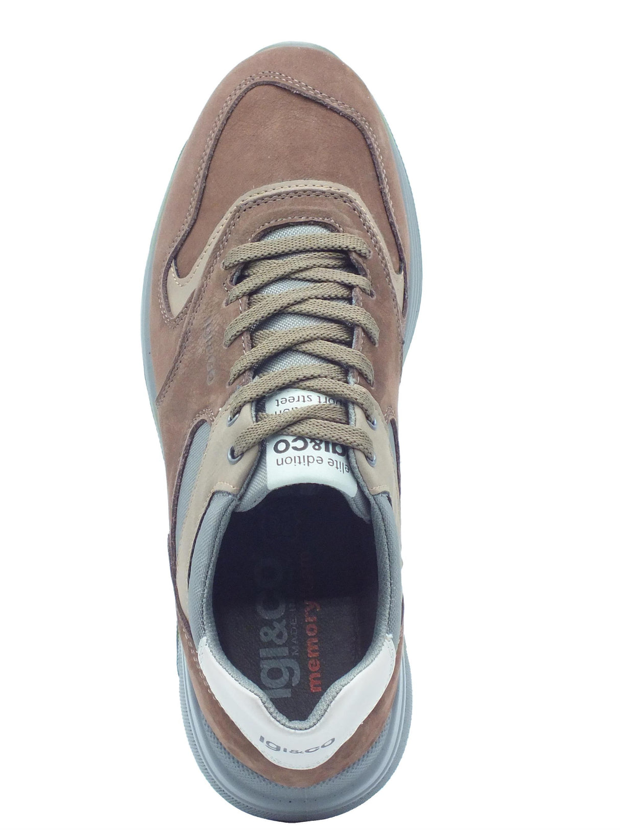 Igi&Co Igi&Co 6639822 Nabuk Gum Caffè Marrone Snekaers per Uomo in nabuk e tessuto Marrone