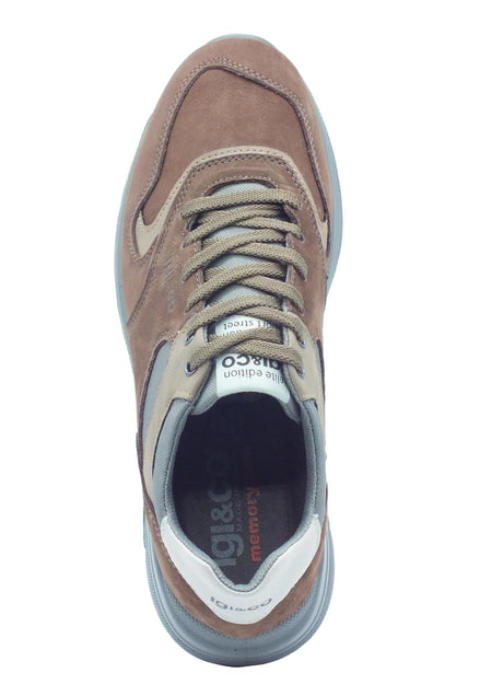 Igi&Co Igi&Co 6639822 Nabuk Gum Caffè Marrone Snekaers per Uomo in nabuk e tessuto Marrone