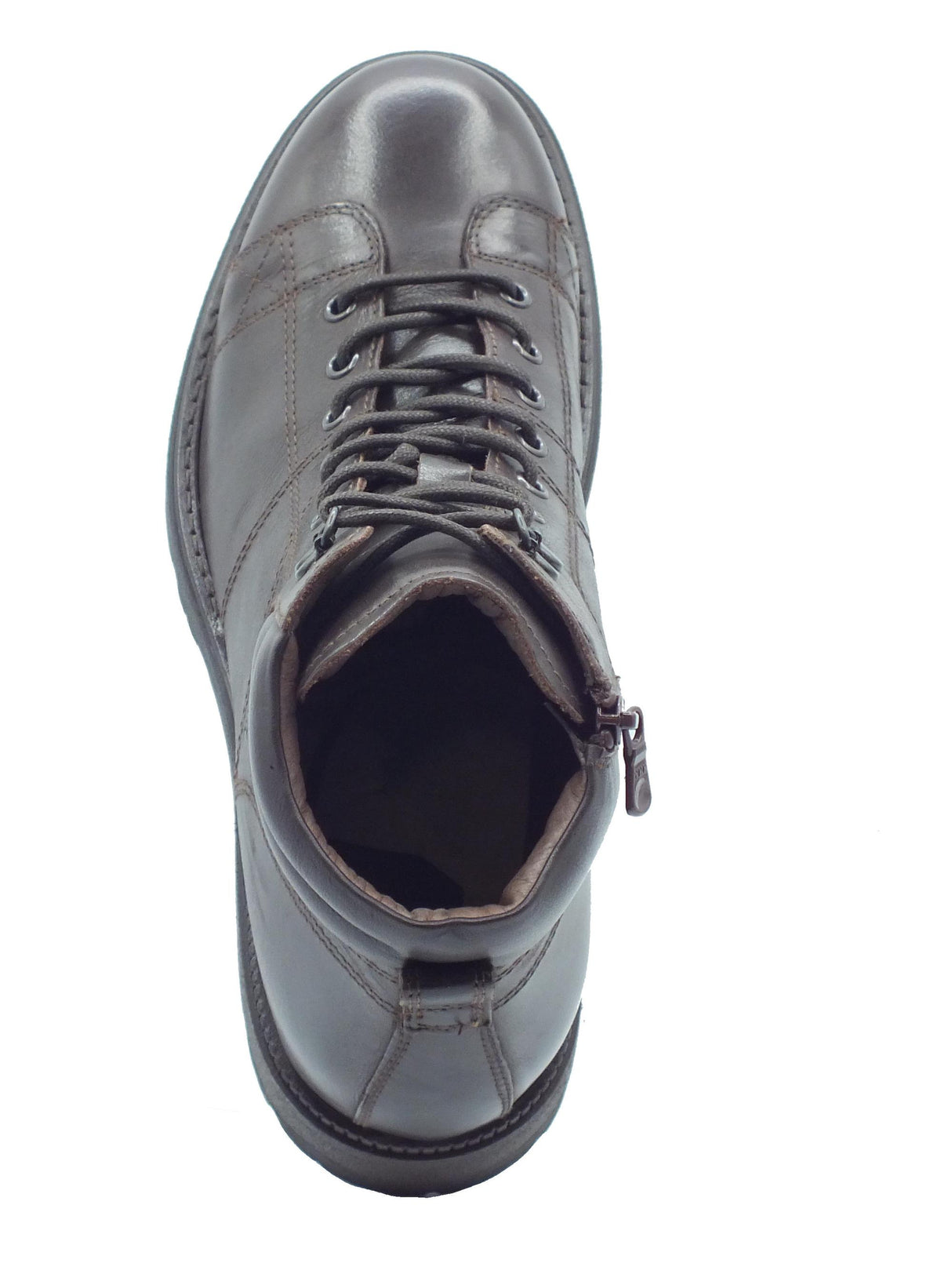 Nero Giardini NeroGiardini I400512U Kenia Caffè Anfibi per Uomo in pelle testa di moro con lacci e lampo Kenia Caffè