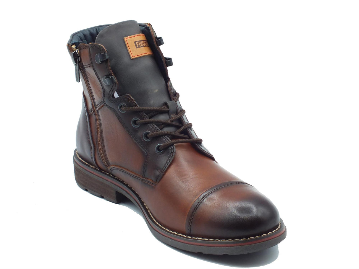 Pikolinos Pikolinos 8156C1 York Cuero Scarponcini per Uomo in pelle cuoio con lampo e lacci Cuero