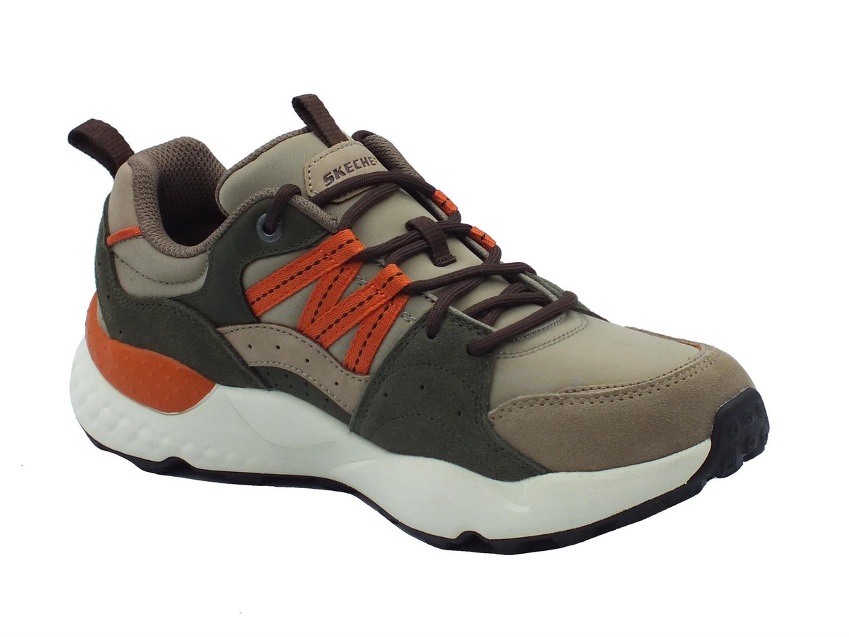 Skechers Skechers Streetwear 210555 Bendino Dormer Taupe Scarpe sportive per Uomo in pelle e tessuto Taupe