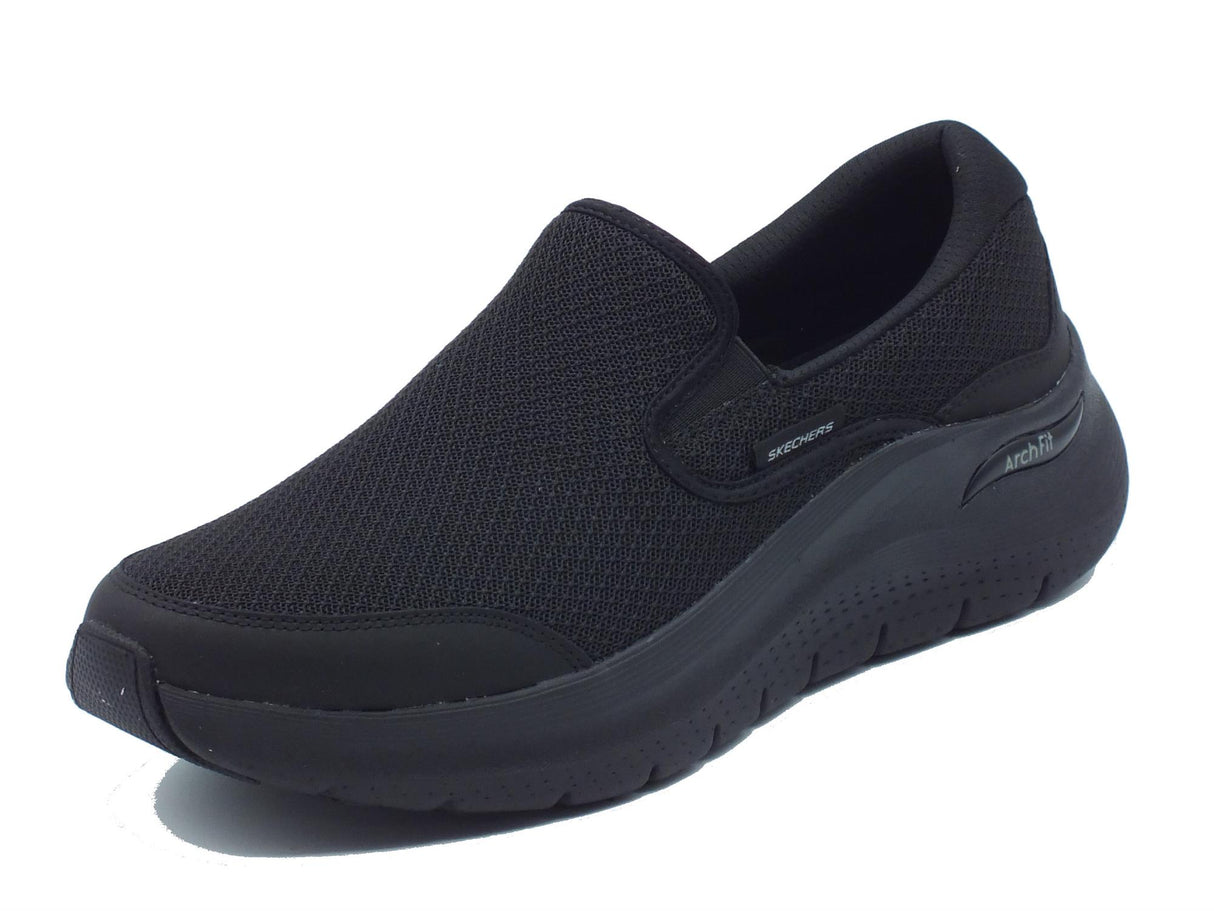 Skechers Skechers Arch Fit 232706 Vallo Black Mocassini per Uomo in tessuto Black