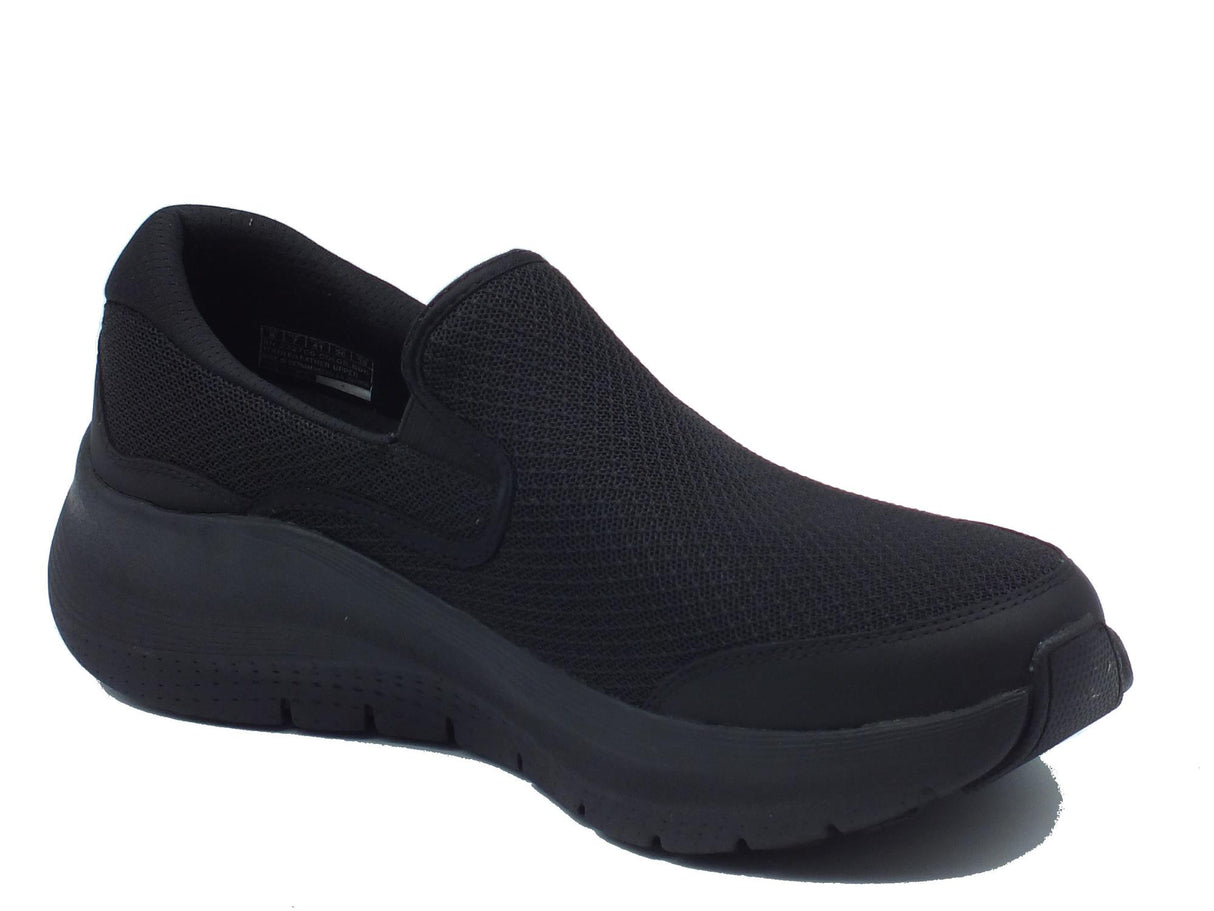 Skechers Skechers Arch Fit 232706 Vallo Black Mocassini per Uomo in tessuto Black