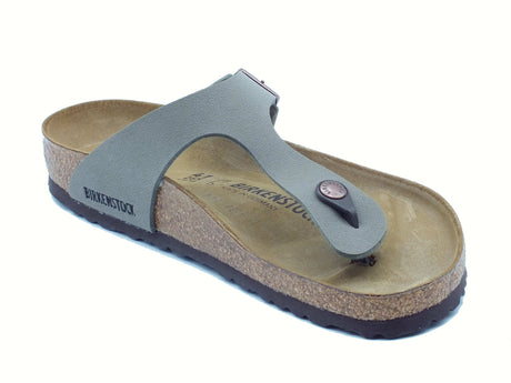 Birkenstock Birkenstock Infradito Uomo 0043391 Gizeh BS Stone pelle verde Stone