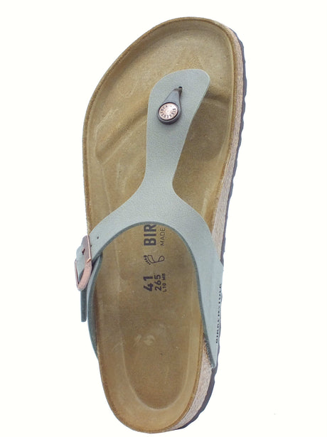 Birkenstock Birkenstock Infradito Uomo 0043391 Gizeh BS Stone pelle verde Stone
