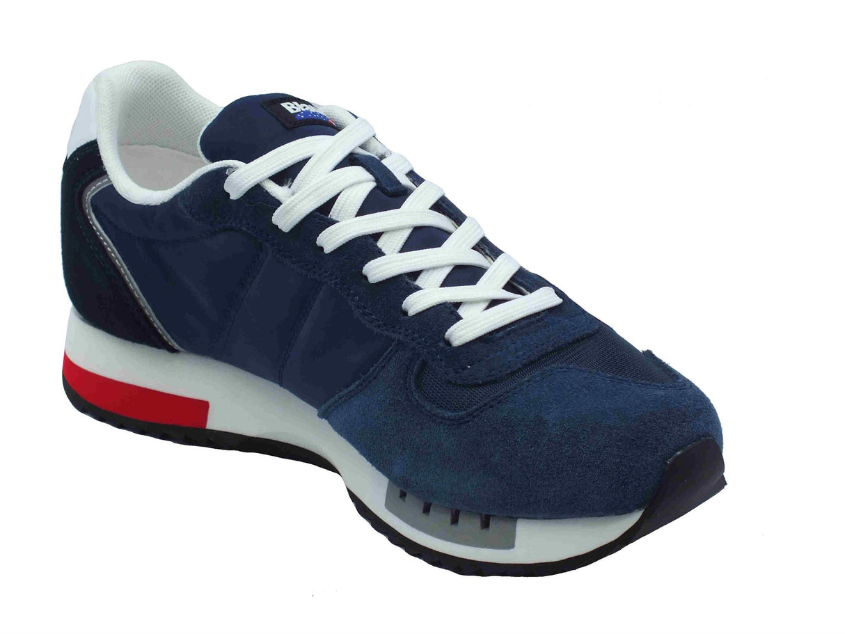 Blauer USA Blauer USA S5Queens01 Navy Red White Sneakers Sportive per Uomo in nabuk e tessuto Navy Red White