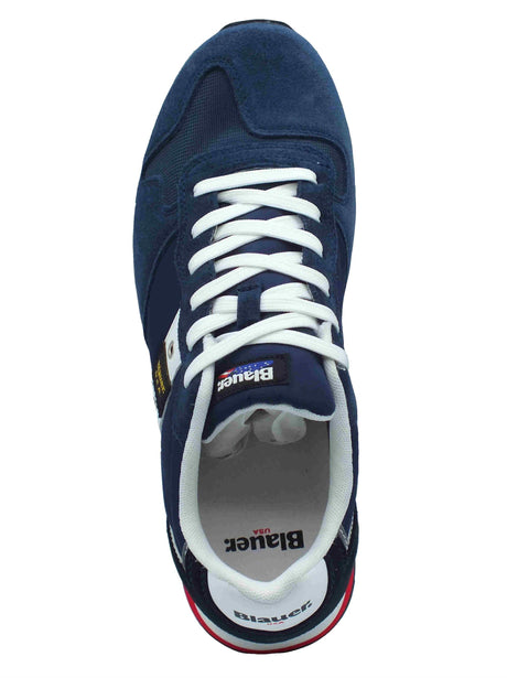 Blauer USA Blauer USA S5Queens01 Navy Red White Sneakers Sportive per Uomo in nabuk e tessuto Navy Red White