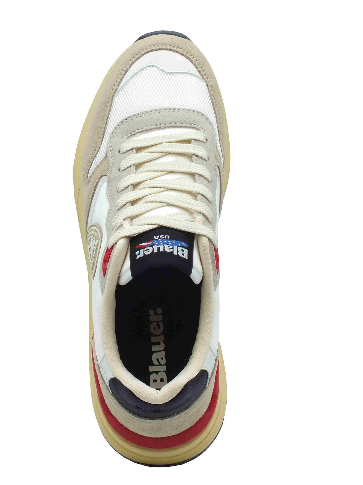 Blauer USA Blauer USA S5Ray02 White Sneakers Sportive per Uomo in nabuk e tessuto bianco White