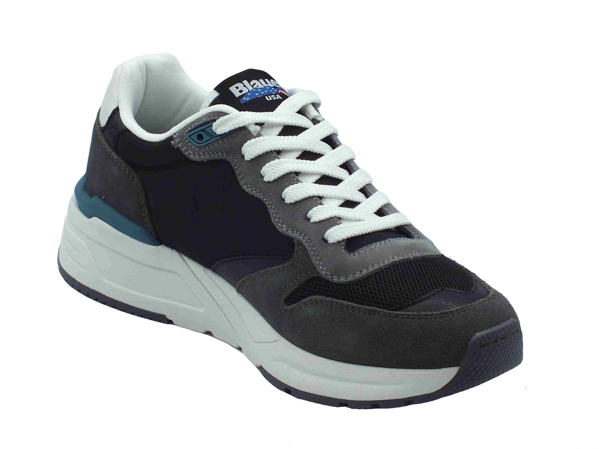 Blauer USA Blauer USA S5Ray02 Grey Sneakers Sportive per Uomo in nabuk e tessuto grigio Grey