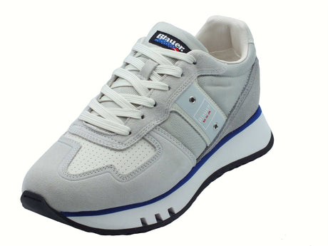 Blauer USA Blauer USA S5TOKYO01 Grey Sneakers Sportive per Uomo in pelle e tessuto grigio chiaro Grey