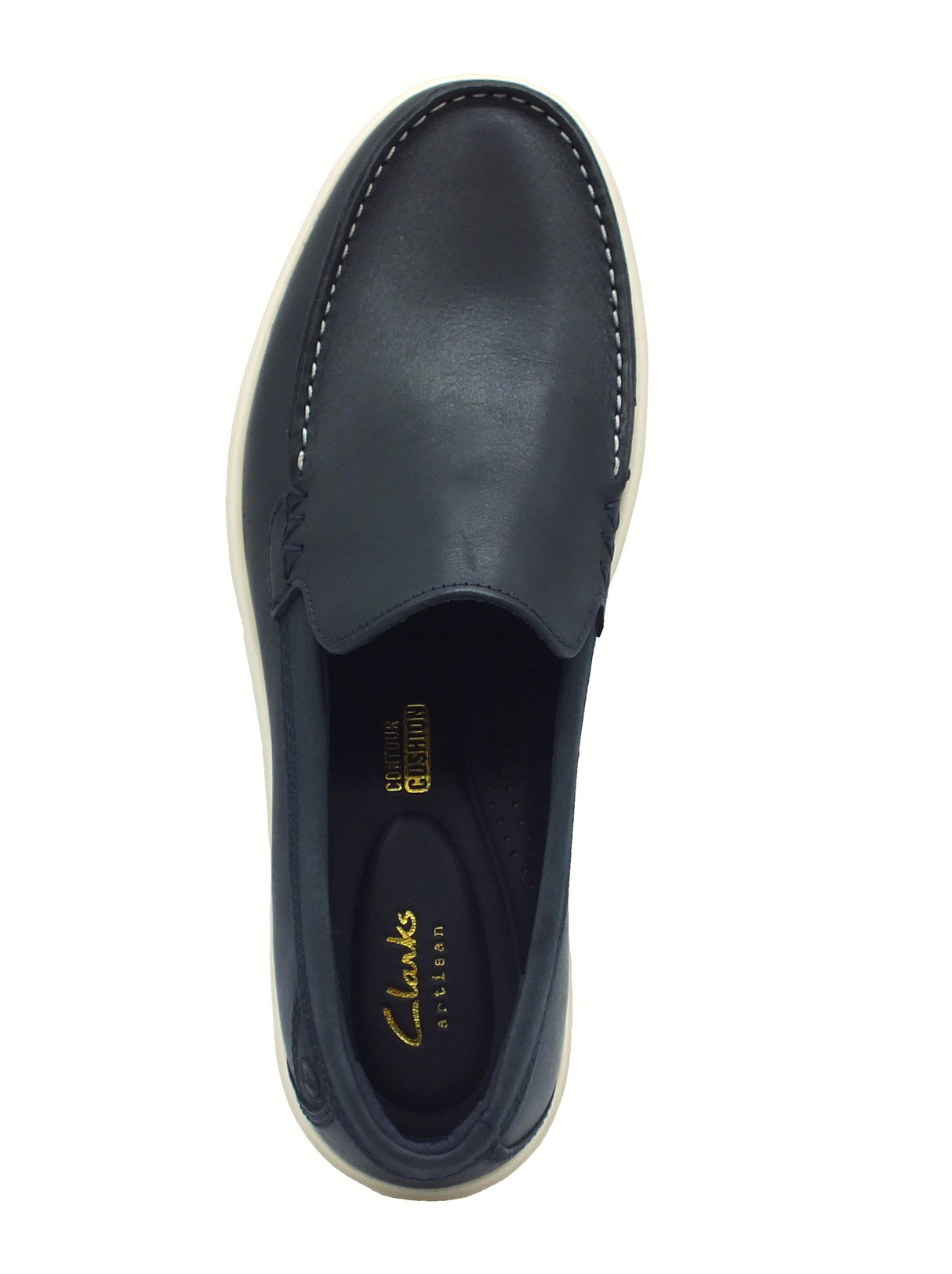 Clarks Clarks Bratton Loafer Navy Leather Mocassini classici per Uomo in pelle fondo gomma Navy