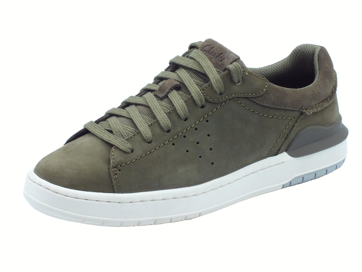 Clarks Clarks Courtlite2 Run Olive Nubuck Sneakers Sportive per Uomo in nabuk verde verde
