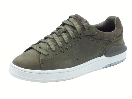 Clarks Clarks Courtlite2 Run Olive Nubuck Sneakers Sportive per Uomo in nabuk verde verde