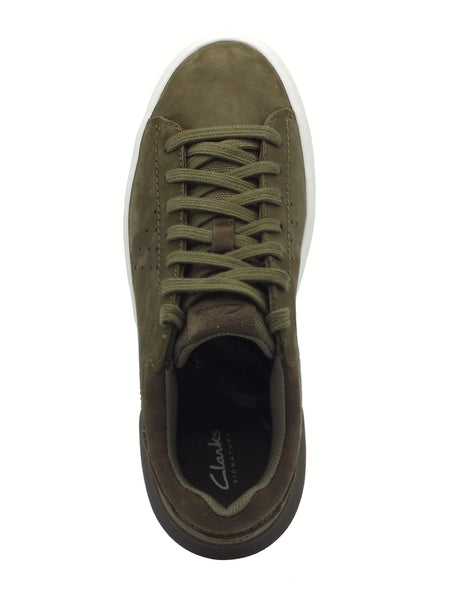 Clarks Clarks Courtlite2 Run Olive Nubuck Sneakers Sportive per Uomo in nabuk verde verde