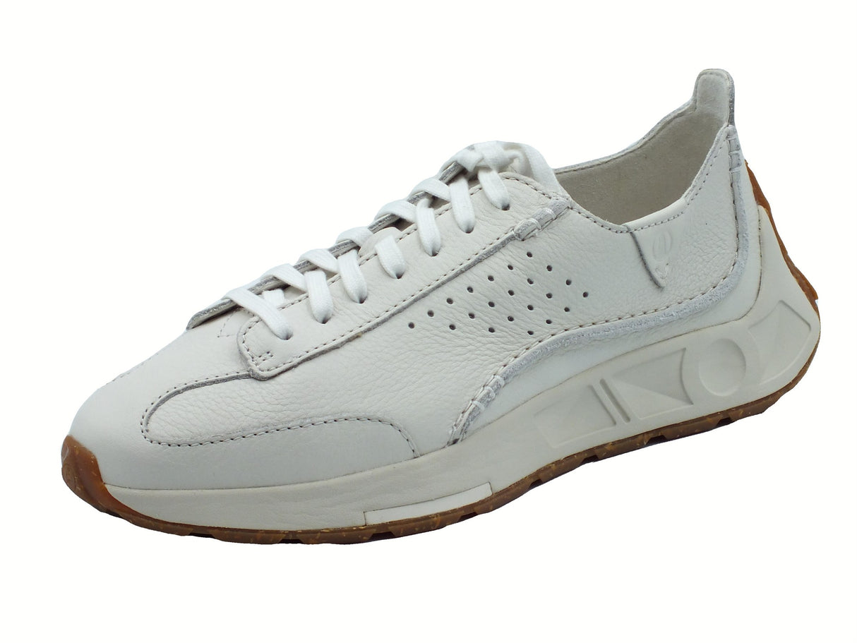 Clarks Clarks Craft Speed Dark White Leather Sneakers Sportive per Uomo in pelle bianca White