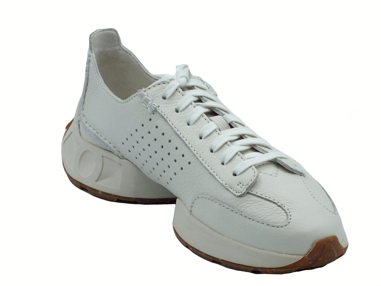 Clarks Clarks Craft Speed Dark White Leather Sneakers Sportive per Uomo in pelle bianca White