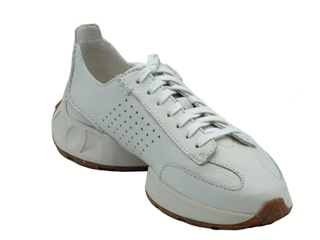 Clarks Clarks Craft Speed Dark White Leather Sneakers Sportive per Uomo in pelle bianca White