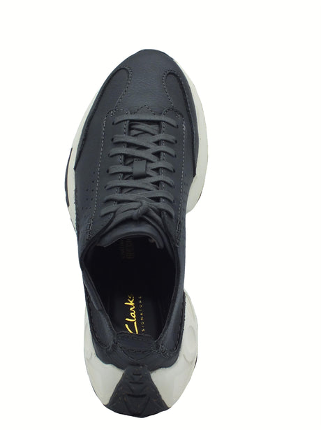 Clarks Clarks Craft Speed Dark Grey Leather Sneakers Sportive per Uomo in pelle grigio scuro Grey