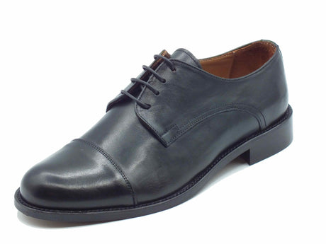 Exton Exton 6013 Vitello Nero Scarpe Eleganti per Uomo in pelle nera fondo cuoio Nero