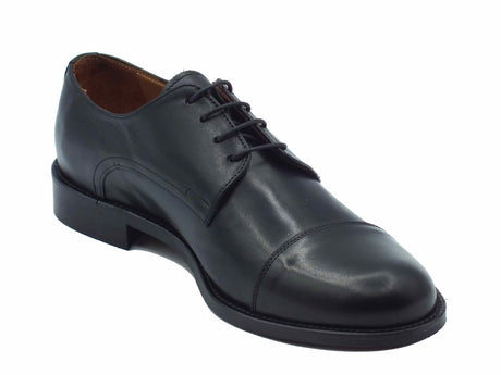 Exton Exton 6013 Vitello Nero Scarpe Eleganti per Uomo in pelle nera fondo cuoio Nero