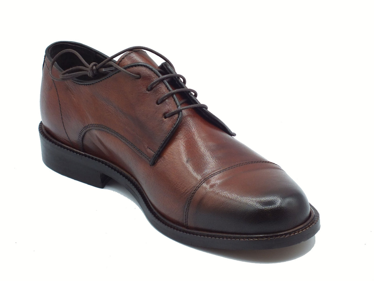 Exton Exton 6620 Vitello Toscano Legno Scarpe Eleganti per Uomo in pelle testa di moro fondo cuoio testa di moro