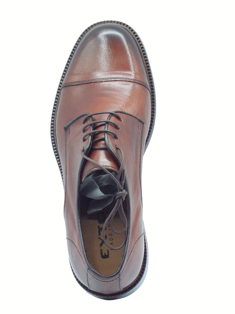 Exton Exton 6620 Vitello Toscano Legno Scarpe Eleganti per Uomo in pelle testa di moro fondo cuoio testa di moro