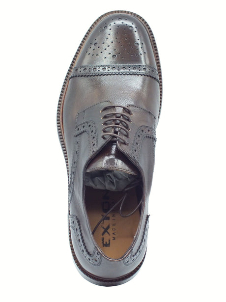 Exton Exton 6622 Vitello Toscano Scarpe Eleganti per Uomo in pelle testa di moro fondo cuoio testa di moro