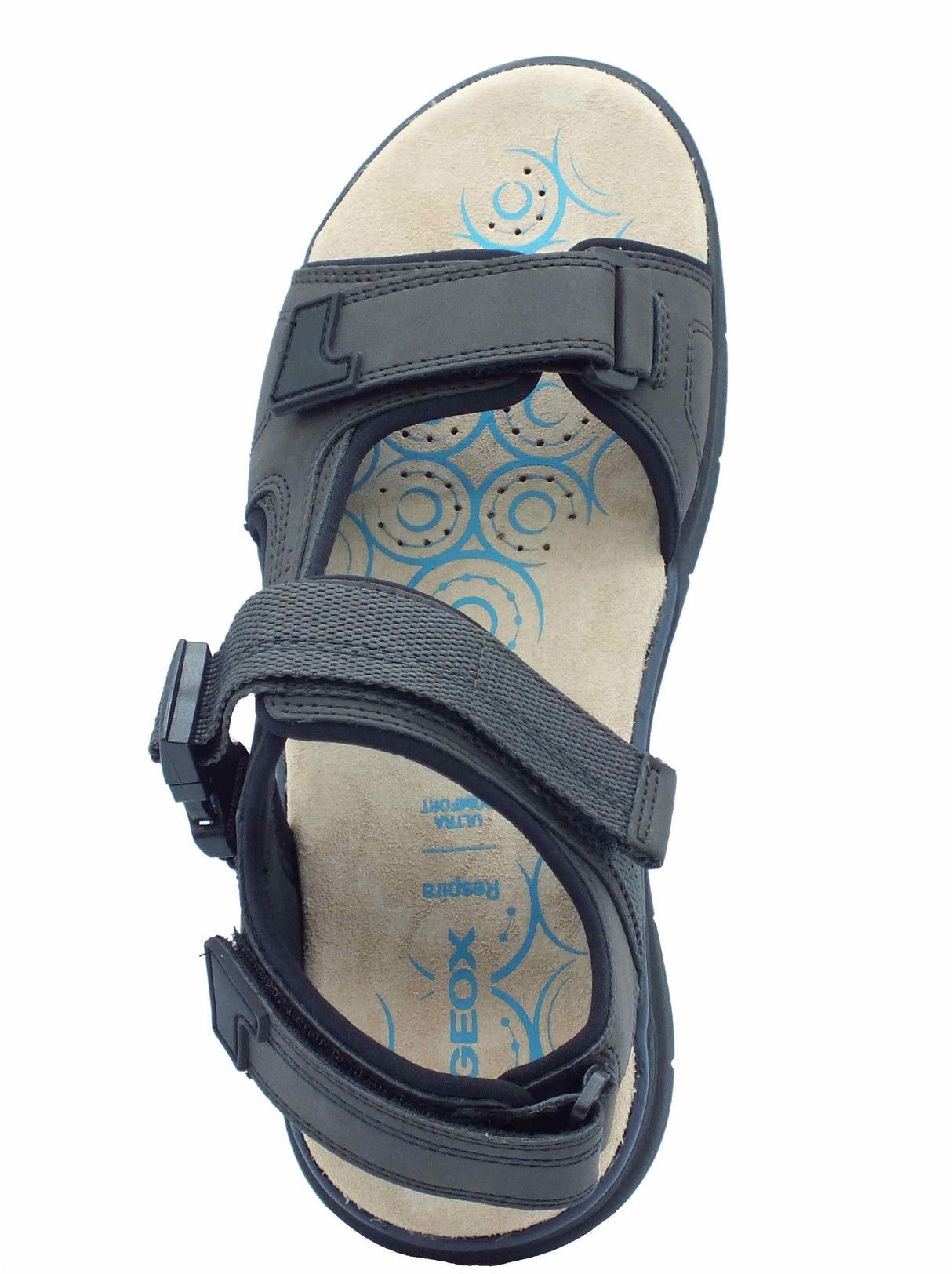 Geox Geox U55ELB Spherica Dk Coffee Sandali per Uomo in tessuto triplo strappo Dk Coffee