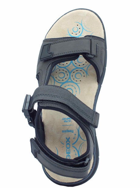 Geox Geox U55ELB Spherica Dk Coffee Sandali per Uomo in tessuto triplo strappo Dk Coffee