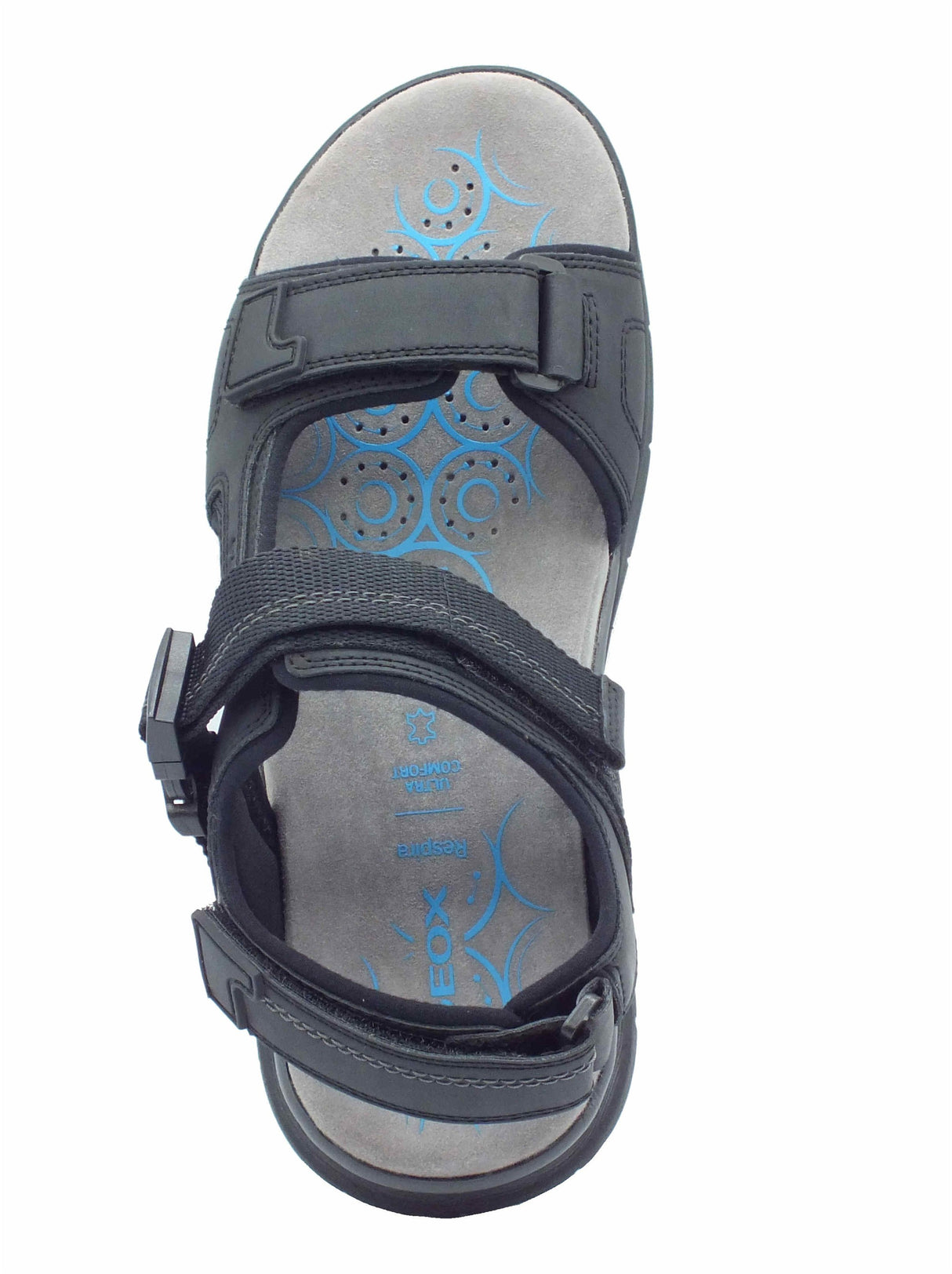 Geox Geox U55ELB Spherica Black Sandali per Uomo in tessuto triplo strappo Black