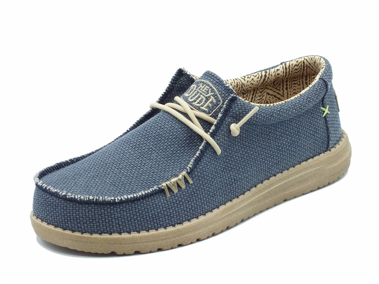 Hey Dude HeyDude 40003-4NM Wally Braided Blue Night Scarpe per Uomo in tessuto blu scuro Blue Night