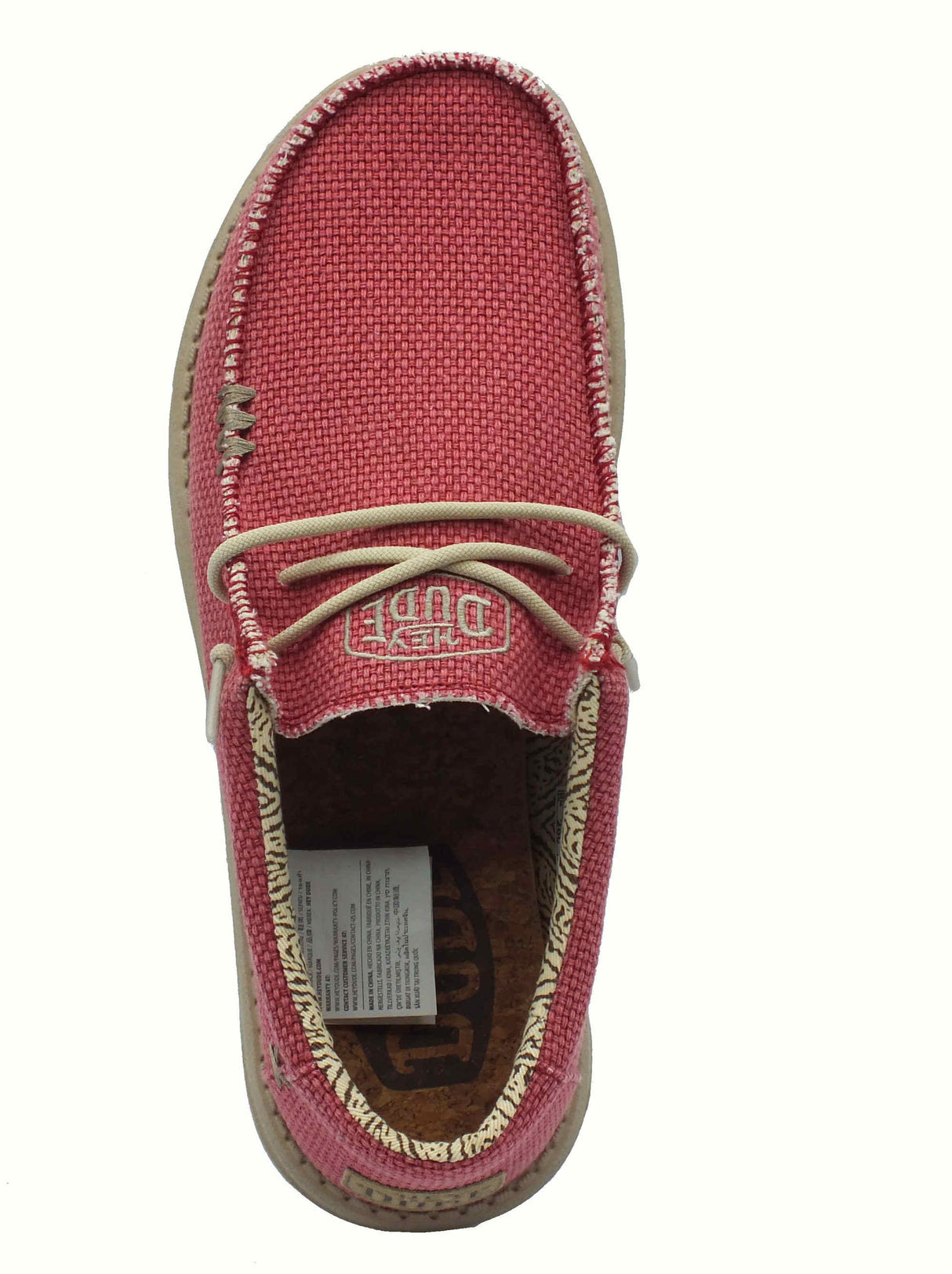 Hey Dude HeyDude 40003-6VP Wally Braided Pompeian Red Scarpe per Uomo in tessuto rosso pompeiano Pompeian Red