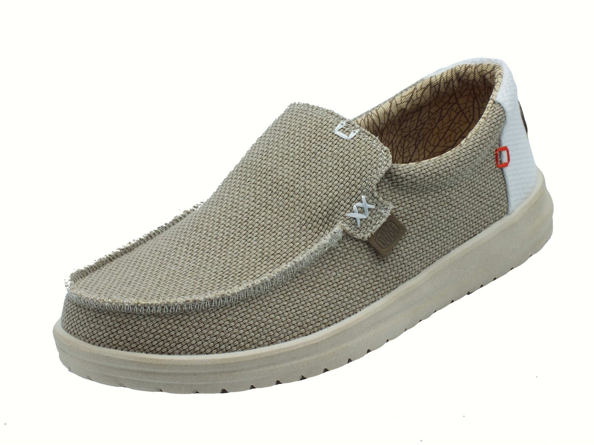 Hey Dude HeyDude 40124-4NL Mikka Braided Off White Mocassini per Uomo in tessuto bianco beige Off White