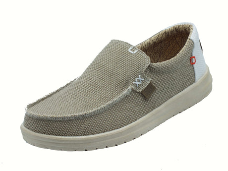 Hey Dude HeyDude 40124-4NL Mikka Braided Off White Mocassini per Uomo in tessuto bianco beige Off White