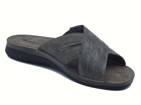 InBlu InBlu ID000018 Nero Ciabatte per Uomo con regolazione a strappo e sottopiede in pelle Nero