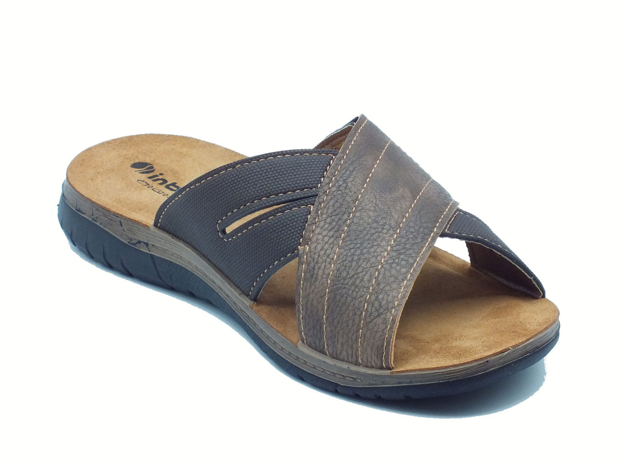 InBlu InBlu ID000018 Testa di Moro Ciabatte per Uomo con regolazione a strappo e sottopiede in pelle Testa di Moro