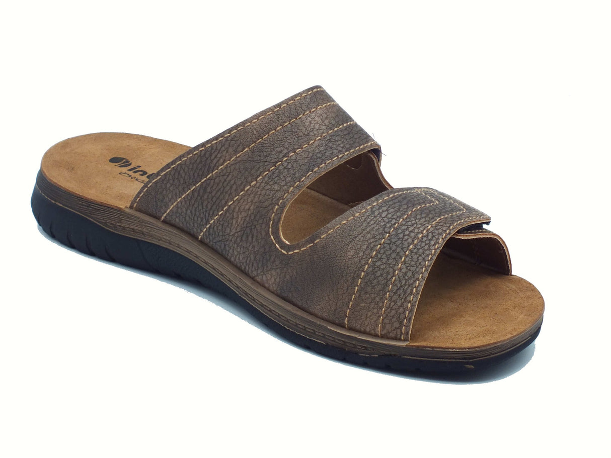 InBlu InBlu ID000020 Testa di Moro Ciabatte per Uomo con doppia regolazione a strappo e sottopiede in pell Testa di Moro