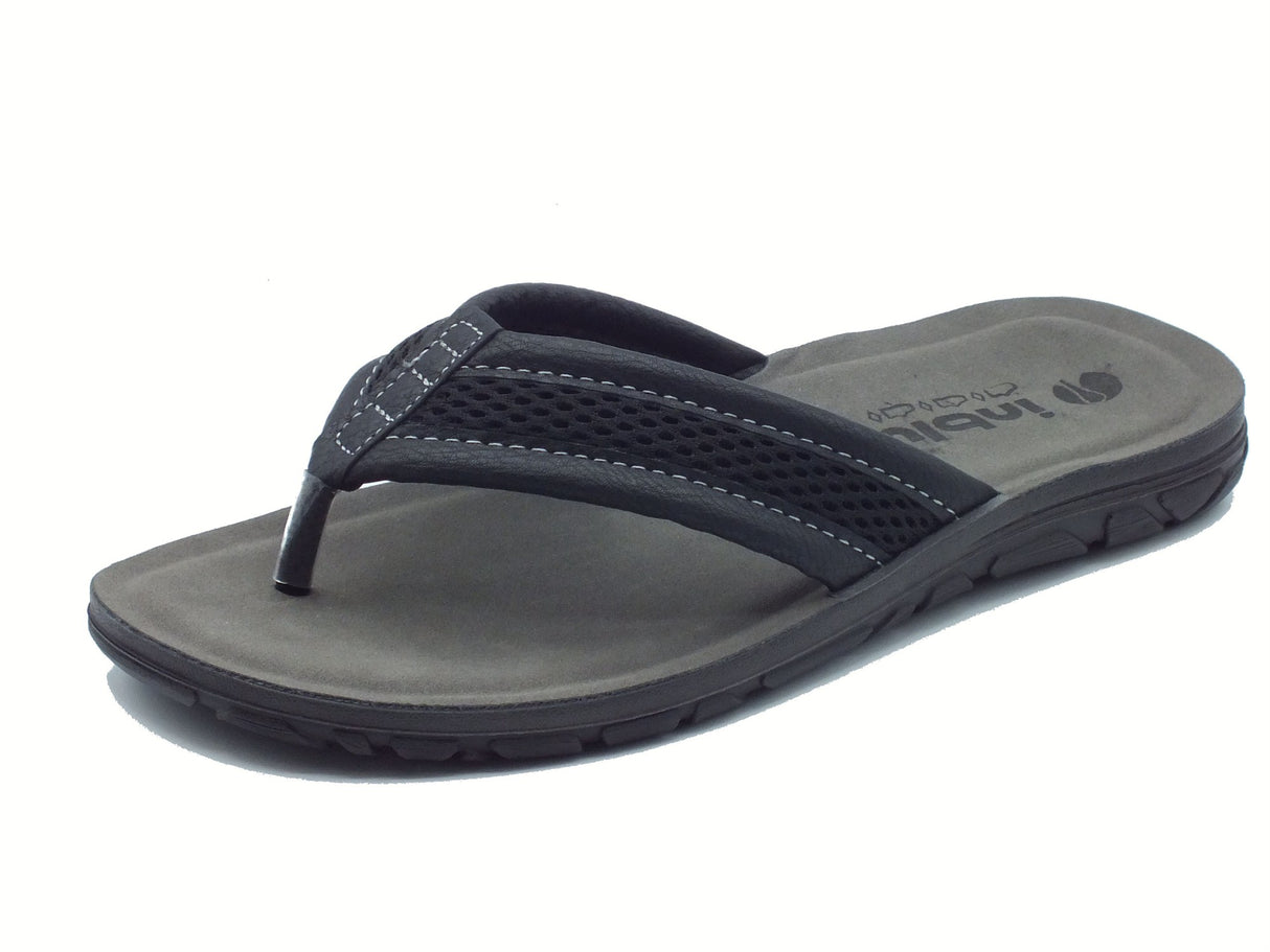 InBlu InBlu VT000011 Nero infradito per Uomo in tessuto blu sottopiede soft Nero