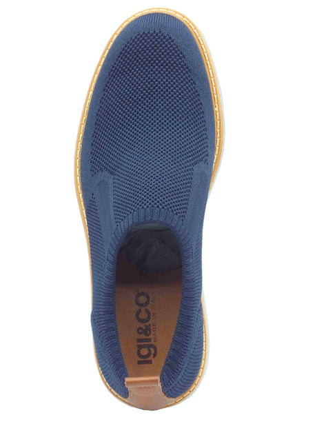 Igi&Co Igi&Co 7608011 Tessuto Blu Mocassini per Uomo sottopiede in pelle Blu