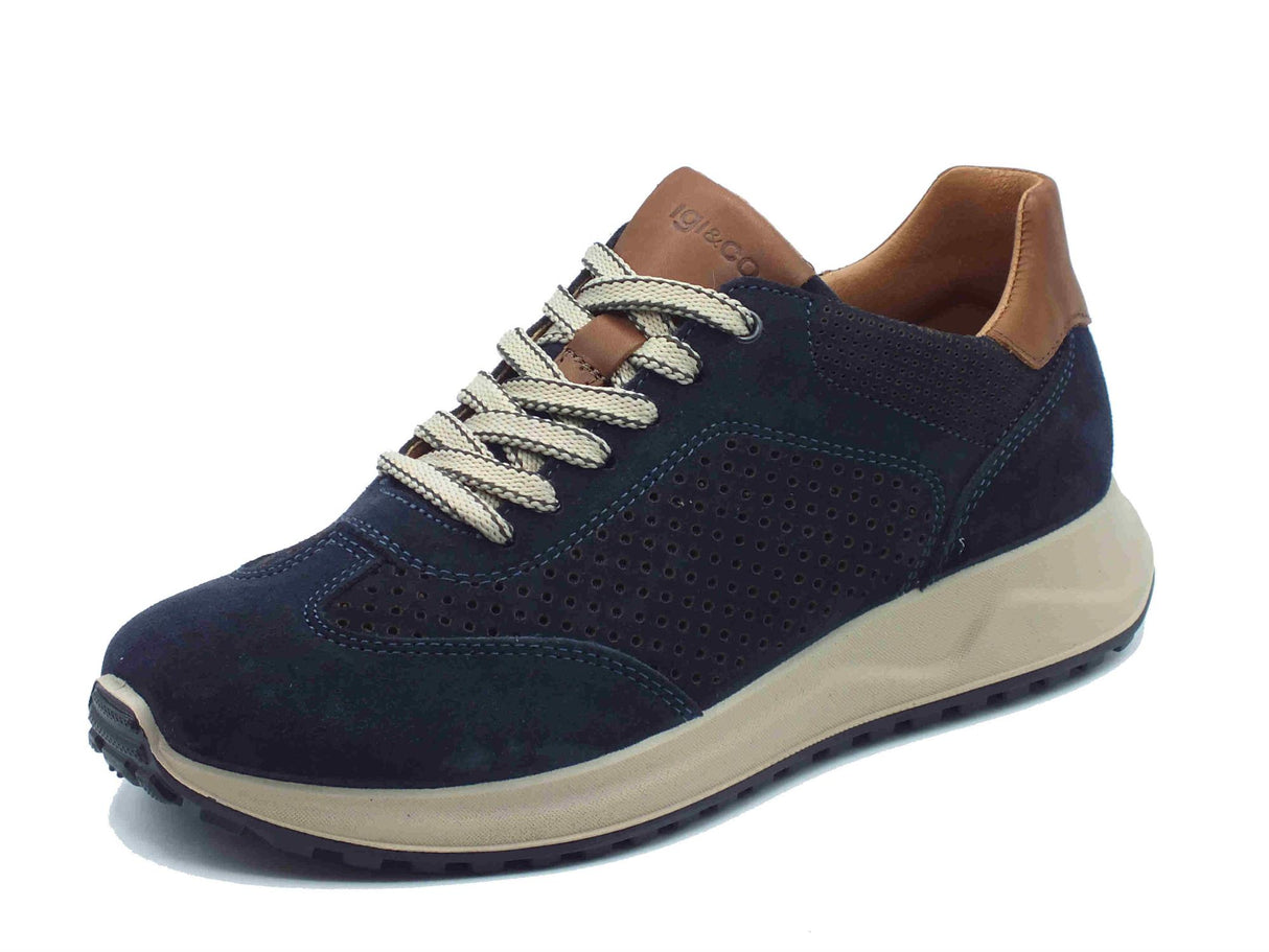 Igi&Co Igi&Co 7634733 Scamosciato Blu Sneakers per Uomo in nabuk Blu