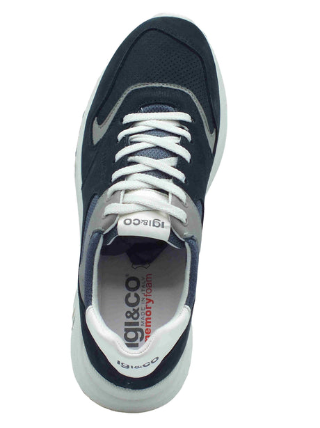 Igi&Co Igi&Co 7636500 Nabuk Blu Sneakers Sportive per Uomo in nabuk Blu