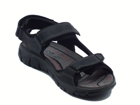 Igi&Co Igi&Co 7645000 Nabuk Ingrassato Nero Sandali per Uomo in pelle con triplo strappo Nero