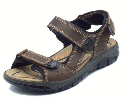 Igi&Co Igi&Co 7645022 Nabuk Ingrassato Fango Sandali per Uomo in pelle con triplo strappo Fango
