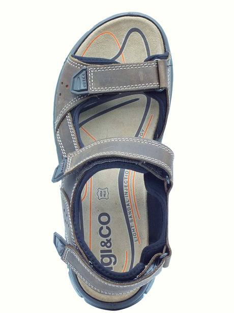 Igi&Co Igi&Co 7645022 Nabuk Ingrassato Fango Sandali per Uomo in pelle con triplo strappo Fango